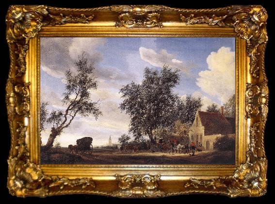 framed  RUYSDAEL, Salomon van Halt at an Inn af, ta009-2